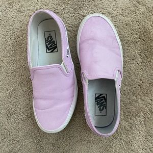 Lavender purple vans slip on